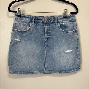 Garage Denim Distressed Mini Skirt Size Large